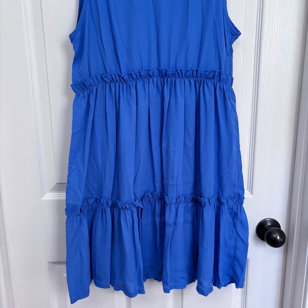 Blue Tiered Ruffle Dress | RACHEAL S - Picture 4 of 11